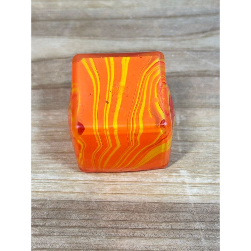 Like Nee Doh Squishy orange cube fidget toy mini